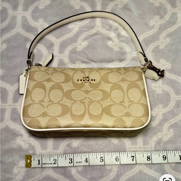 Coach Nolita Mini Purse Tan and White - Picture 8 of 10